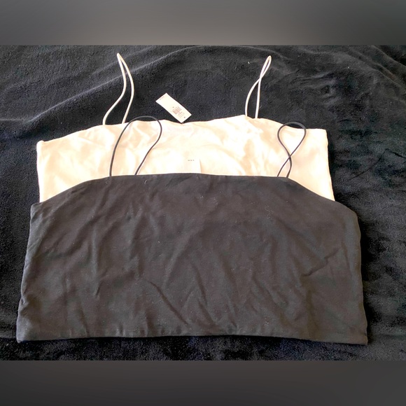 NWT Banana Republic Crop Top- Set of 2- Black and White Size XL - Picture 1 of 5